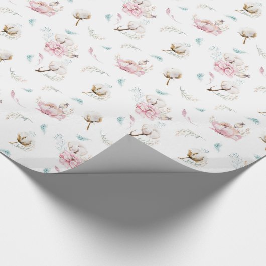 Fijne Floral en katoen Cadeaupapier (Hoek)