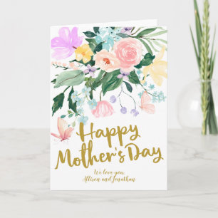 Fijne Floral Happy Mothers Day Holiday Kaart