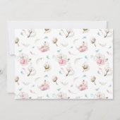 Fijne Floral & Katoen bevestiging Uitnodiging (Achterkant)