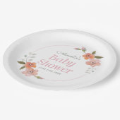 Fijne Floral Roze Baby shower Papier Bord (Gekanteld)
