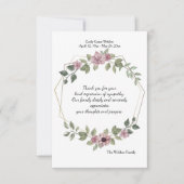 Fijne Floral Sympathie Hartelijk dank Kaart (Voorkant)