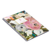 Fijne Floral Waterverf met Monogram Notitieboek (Rechterzijde)