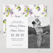 Fijne Floral Waterverf - Sla de datum op Save The Date (Voorkant / Achterkant)
