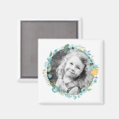 Fijne Floral Wreate Custom Photo Magneet (Voorkant / Achterkant)
