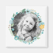 Fijne Floral Wreate Custom Photo Magneet (Voorkant)
