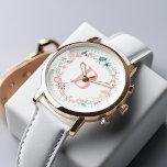 Fijne Floral Wreated Custom Monogram Horloge<br><div class="desc">Het elegante en het kijkhorlogeontwerp kenmerkt een prachtige florale kreet in pastelkleuren en kan met jouw naam,  monogram,  initiaal,  of om het even welke tekst van uw keus worden gepersonaliseerd.</div>