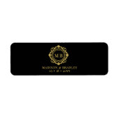 Fijne Florale Monogram Trouw Sigarenband Label (Voorkant)