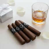 Fijne Florale Monogram Trouw Sigarenband Label