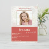 Fijne floralen Uitnodigingen voor 30e verjaardag (Staand voorkant)