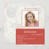 Fijne floralen Uitnodigingen voor 30e verjaardag (Voorkant / Achterkant)