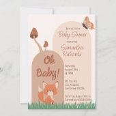Fijne Forest thema Fox Baby shower Kaart (Voorkant)