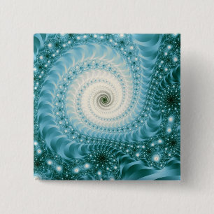 Fijne Fractal Psychedelische Starstorm van Trippy Vierkante Button 5,1 Cm