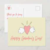 Fijne Galentijnsdag! Schattige Gevleugelde Hartvri Briefkaart (Voorkant / Achterkant)