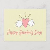 Fijne Galentijnsdag! Schattige Gevleugelde Hartvri Briefkaart (Voorkant)