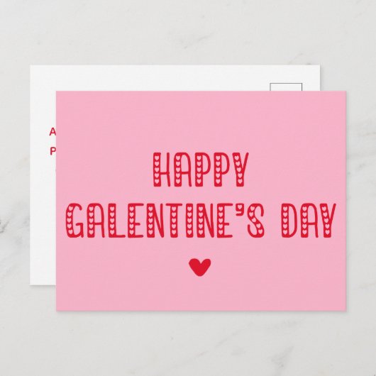 Fijne Galentijnsdag! Schattigee Typografie Vriende Briefkaart (Voorkant / Achterkant)