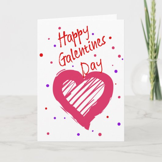 Fijne Galentijnsdag Valentijnshart Kaart (Voorkant)