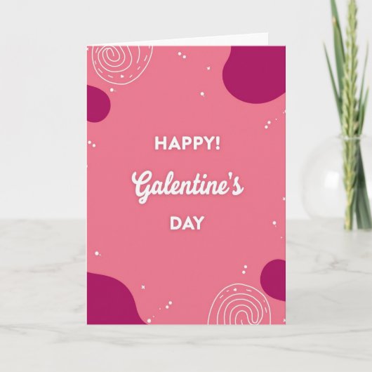 Fijne Galentines Dag Doodle Matkaart Kaart (Voorkant)