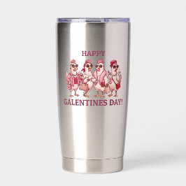Fijne Galentines Dag Kippen Squad Funny Glam Henne Geïsoleerde Drinkbeker