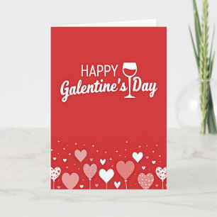Fijne Galentines Dag Wijnkaart Kaart