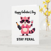 Fijne Galentines Dag Wilde Wasbeer Kaart (Gele Bloem)