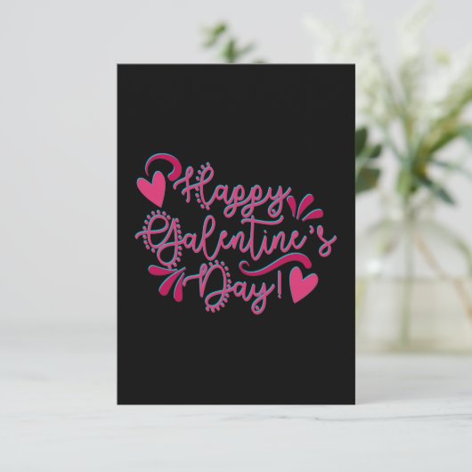 Fijne Galentine's Dag! | Zwart-roze (Staand voorkant)
