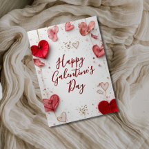 Fijne Galentine's Day Elegante Hart Bloemkaart
