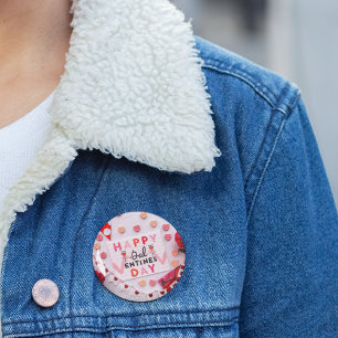 Fijne Galentine's Day eten & drank feestje Ronde Button 5,7 Cm