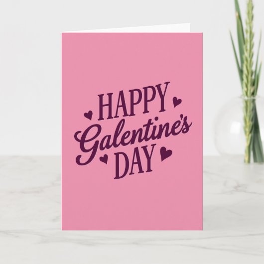 Fijne Galentines Day Hartjes Matte kaart (Voorkant)