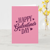Fijne Galentines Day Hartjes Matte kaart (Gele Bloem)
