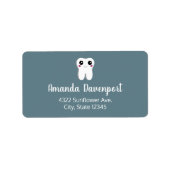 Fijne gebitsgebitste tand glimlachende verkutteken etiket (Voorkant)