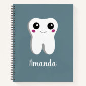 Fijne gebitsgebitste tand glimlachende verkutteken notitieboek (Voorkant)