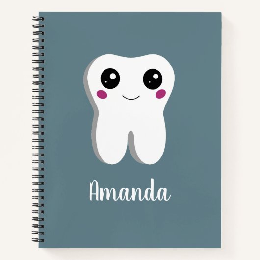 Fijne gebitsgebitste tand glimlachende verkutteken notitieboek (Voorkant)