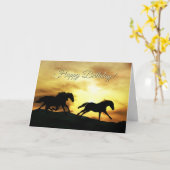 Fijne geboorte geboren als wilde paardendag kaart (Gele Bloem)