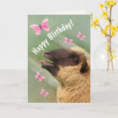 Fijne Gefeliciteerde schaap Birthday Kaart (Gele Bloem)
