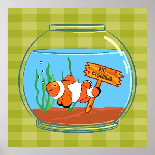 Fijne gekloonde vis die in een viskom slapen poster (Voorkant)