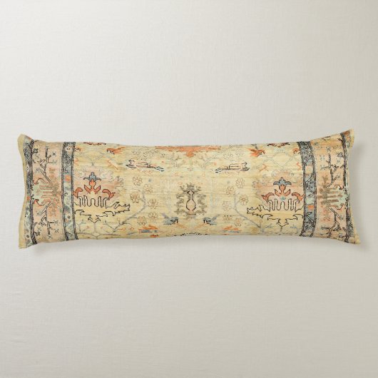 Fijne Gele Dusty Blues Grays  Lichaamskussen (Achterkant)