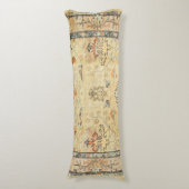 Fijne Gele Dusty Blues Grays  Lichaamskussen (Voorkant Verticaal)