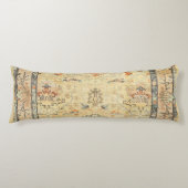 Fijne Gele Dusty Blues Grays  Lichaamskussen (Voorkant)