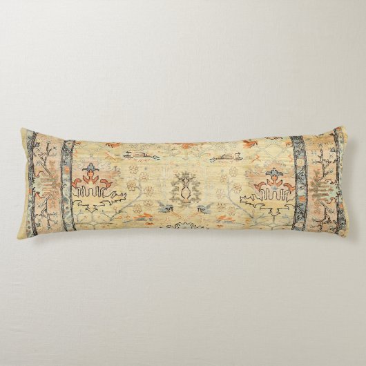 Fijne Gele Dusty Blues Grays  Lichaamskussen (Voorkant)