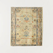 Fijne Gele Dusty Blues Grays  Wandkleed (Voorkant)