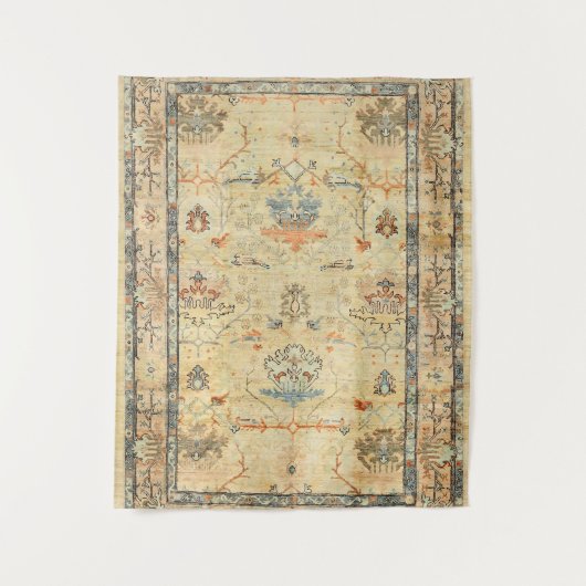 Fijne Gele Dusty Blues Grays  Wandkleed (Voorkant)