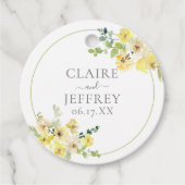Fijne Gele Floral Sage Green Summer Weddenschap Bedankjes Labels (Voorkant)