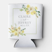 Fijne Gele Floral Sage Green Summer Weddenschap Blikjeskoeler (Voorkant)