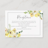 Fijne Gele Floral Summer Weddenschap Informatiekaartje (Voorkant)