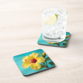 Fijne gele hibiscus bier onderzetter (Rechterzijde)