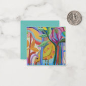 Fijne gele vogelkunst notitiekaartje (Voorkant / Achterkant in situ)