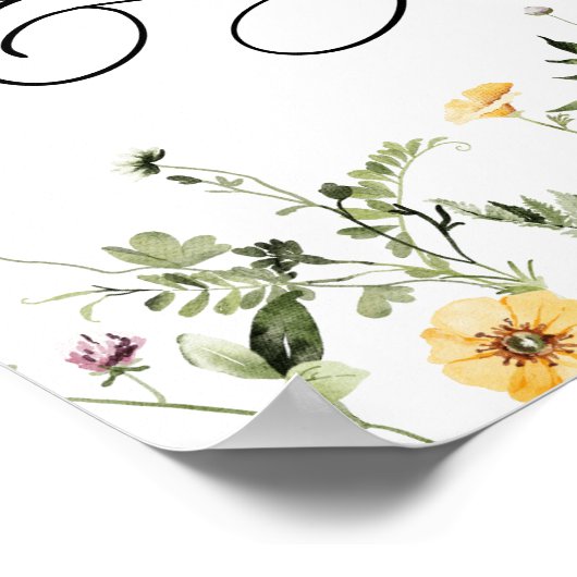 Fijne Gele Wildbloem Kaarten en Geschenken Teken Poster (Hoek)