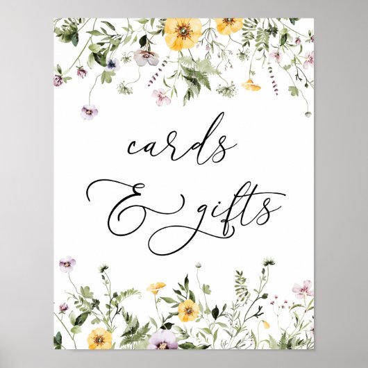 Fijne Gele Wildbloem Kaarten en Geschenken Teken Poster (Voorkant)