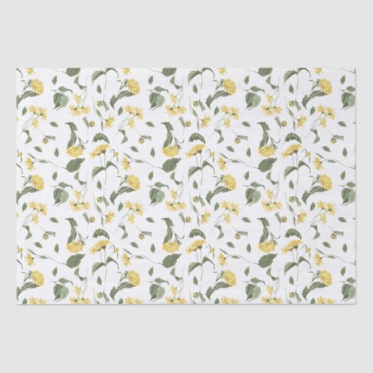 Fijne gele wildbloemen die papier verpakken (Voorkant)