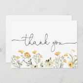 Fijne Gele Wilde Bloem Bedankkaart (Voorkant / Achterkant)